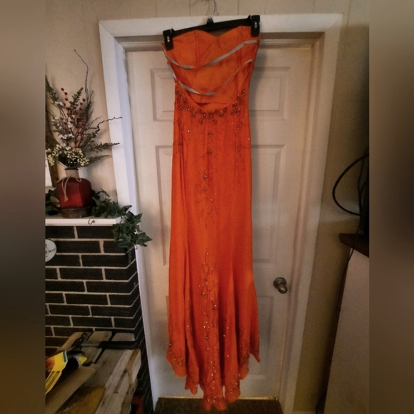 Burnt Orange Prom Dress - Picture 2 of 2